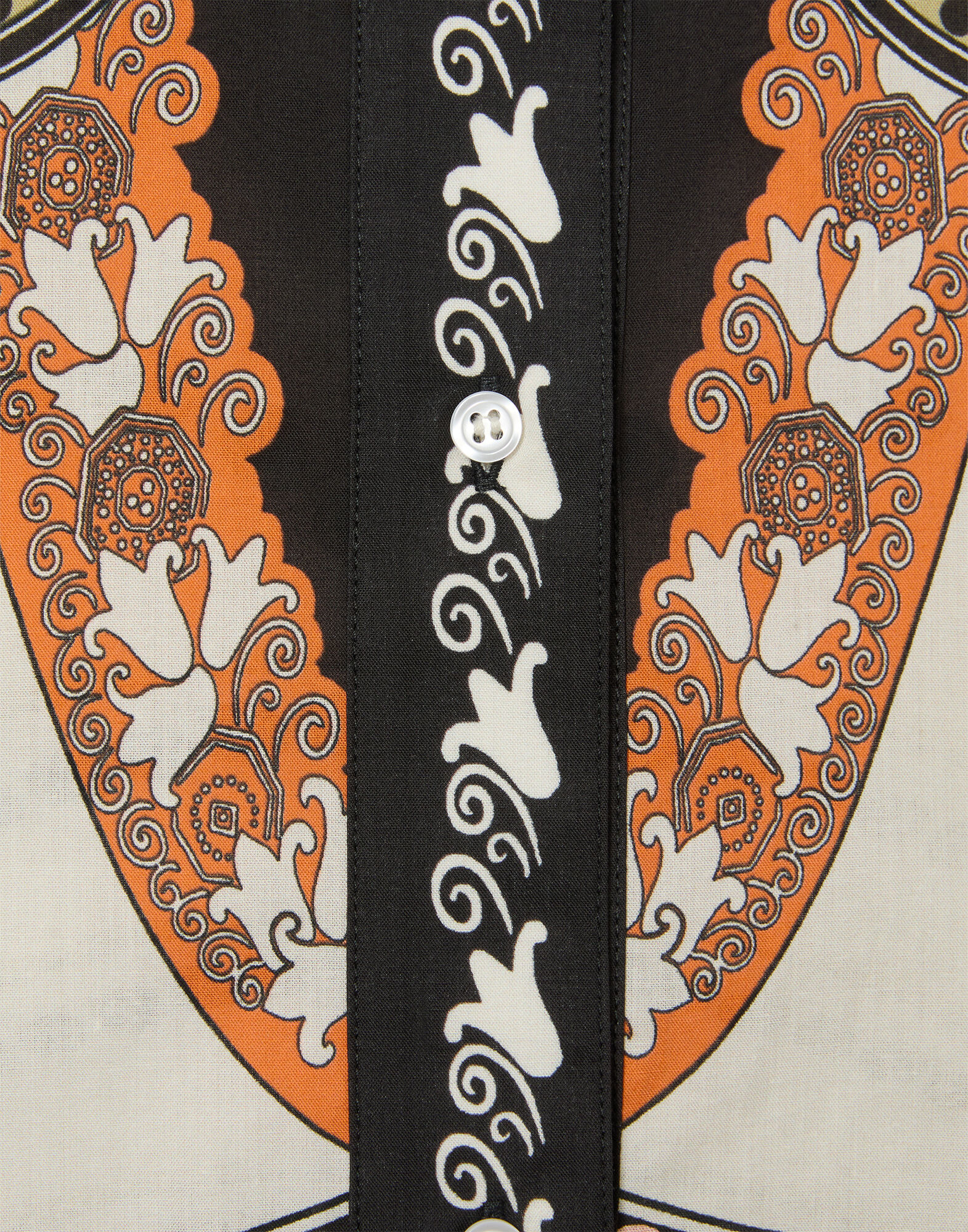 Mini Foulard Shirt La DoubleJ: Plume Placée Ivory SHI0168SAN006
