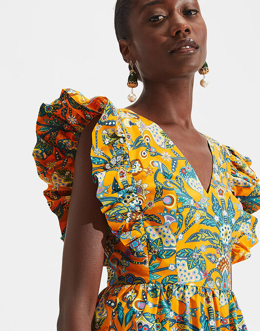 Honeybun Dress La DoubleJ: Tree Of Life Arancio Honeybun Dress LaDoubleJ: Tree Of Life Arancio DRE0240COT001
