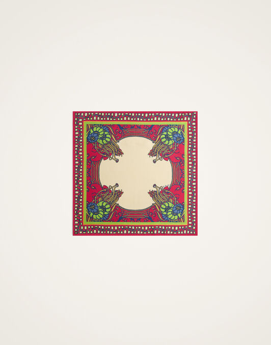 Foulard 45 La DoubleJ: Lemuria Placée Pink SCA0065SIL006