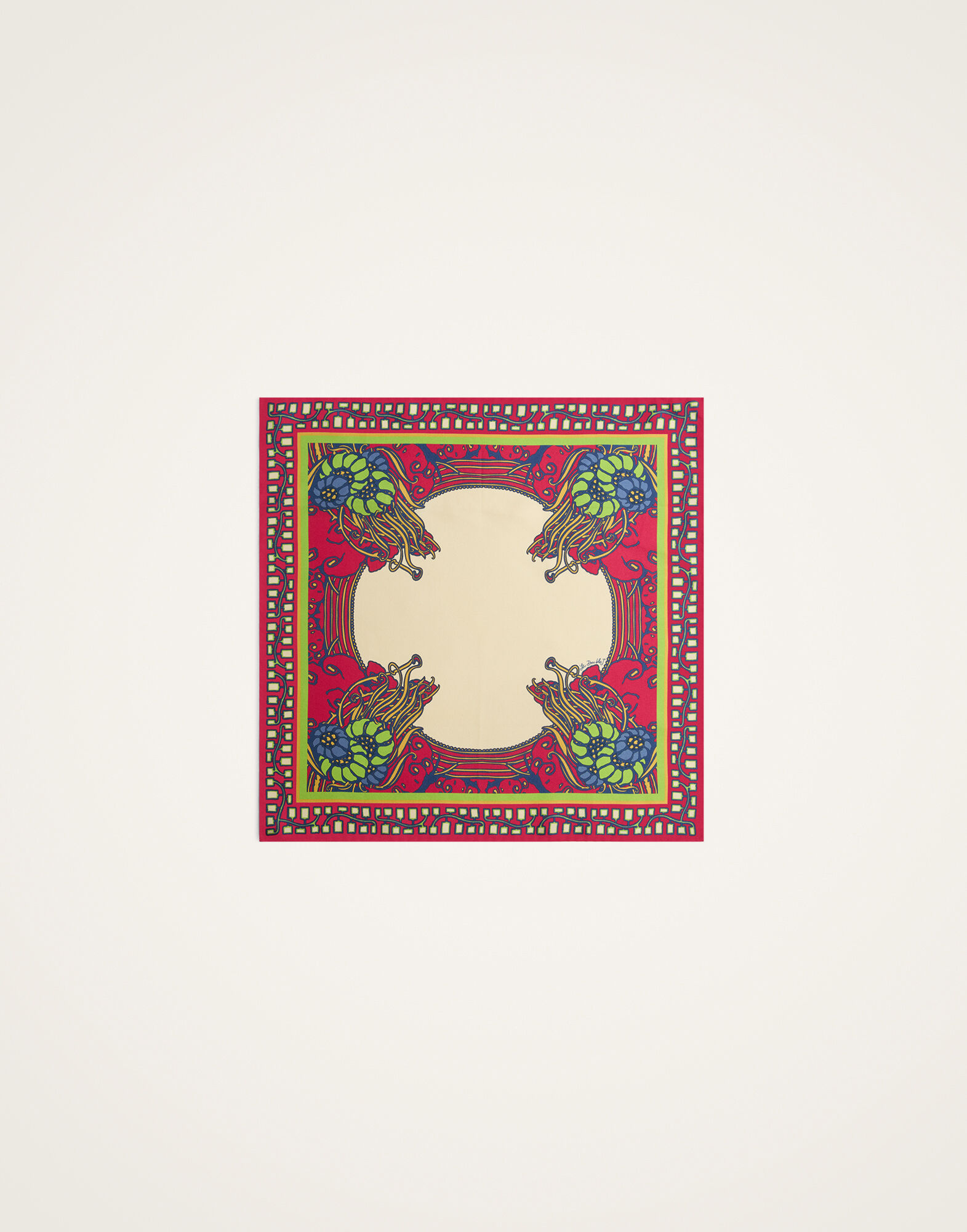 Foulard 45 La DoubleJ: Lemuria Placée Pink SCA0065SIL006