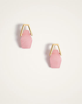 Portal Earrings La DoubleJ: 24K Gold Plate & Pink Resin EAR0051POL014