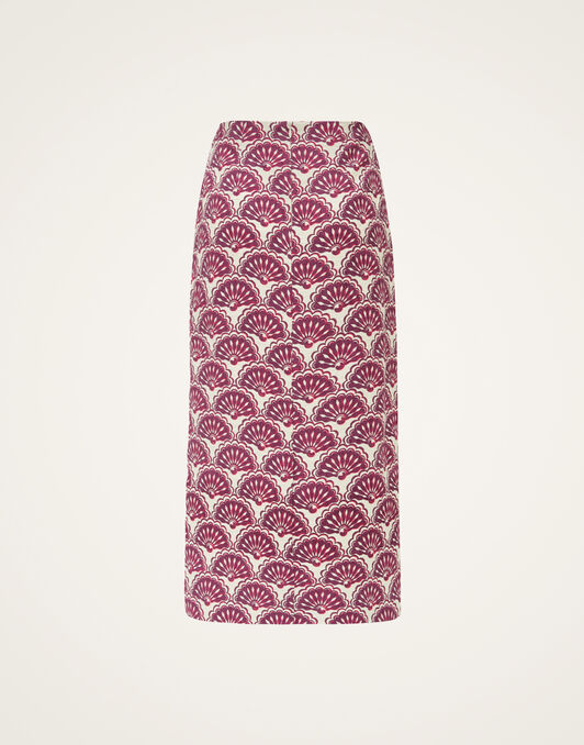 Pencil Skirt La DoubleJ: Fans Purple SKI0011COT005