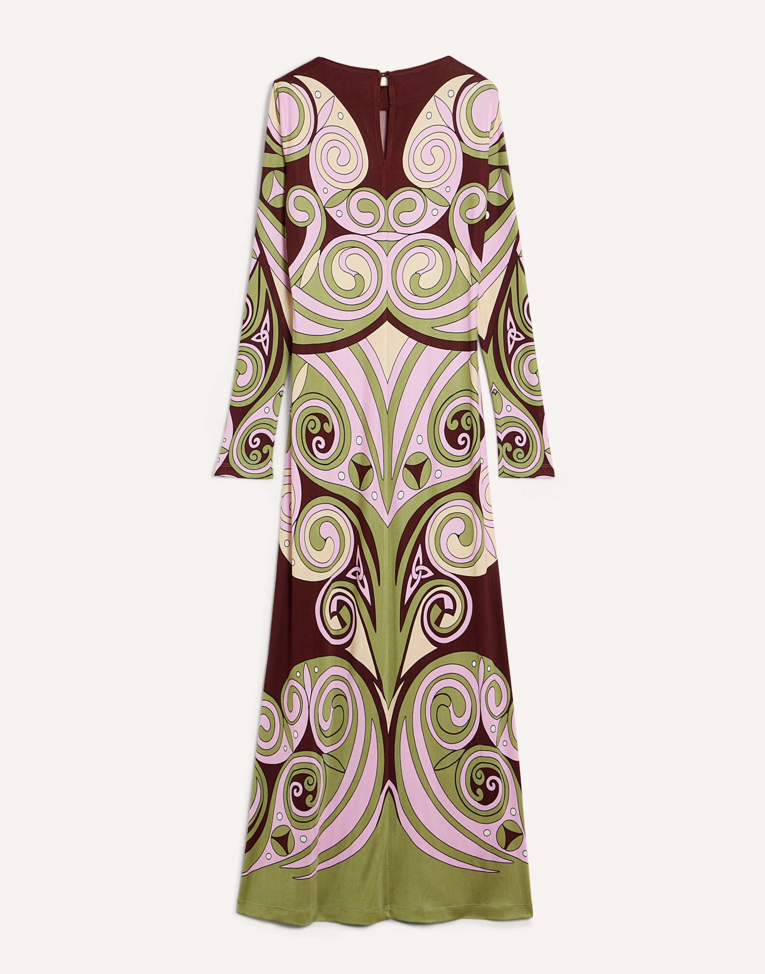 Slinky Swing Dress La DoubleJ: Kells Swirl Placée Burgundy DRE1141JER082