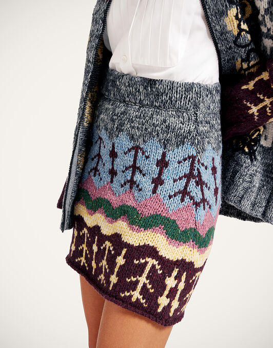 Chalet Skirt La DoubleJ: Multicolor Grey & Yellow SKI0176KNI166