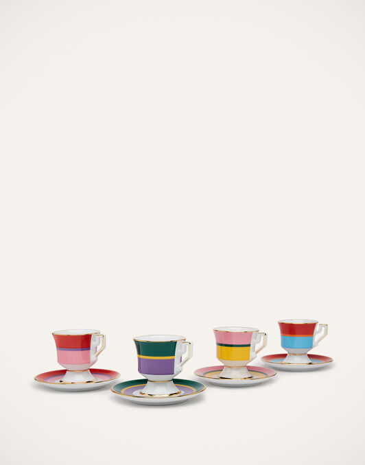 Espresso Cup & Saucer Set of 4 La DoubleJ: Rainbow Mix DIS0042CER001