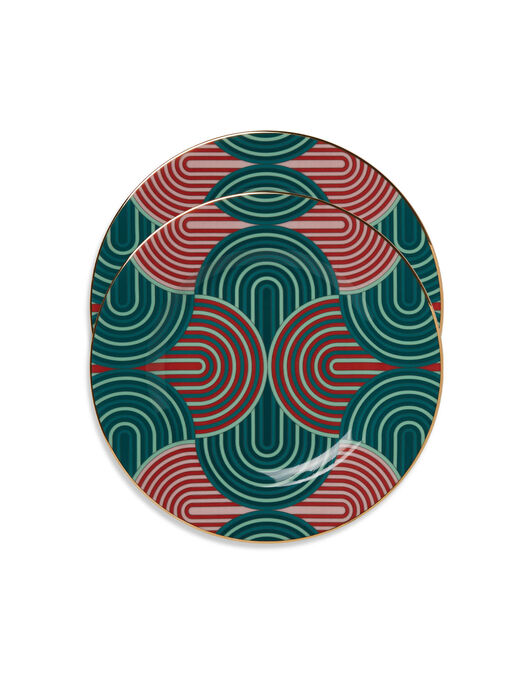 Dinner Plates Set Of 2 La DoubleJ: Slinky Green DIN0002CER001
