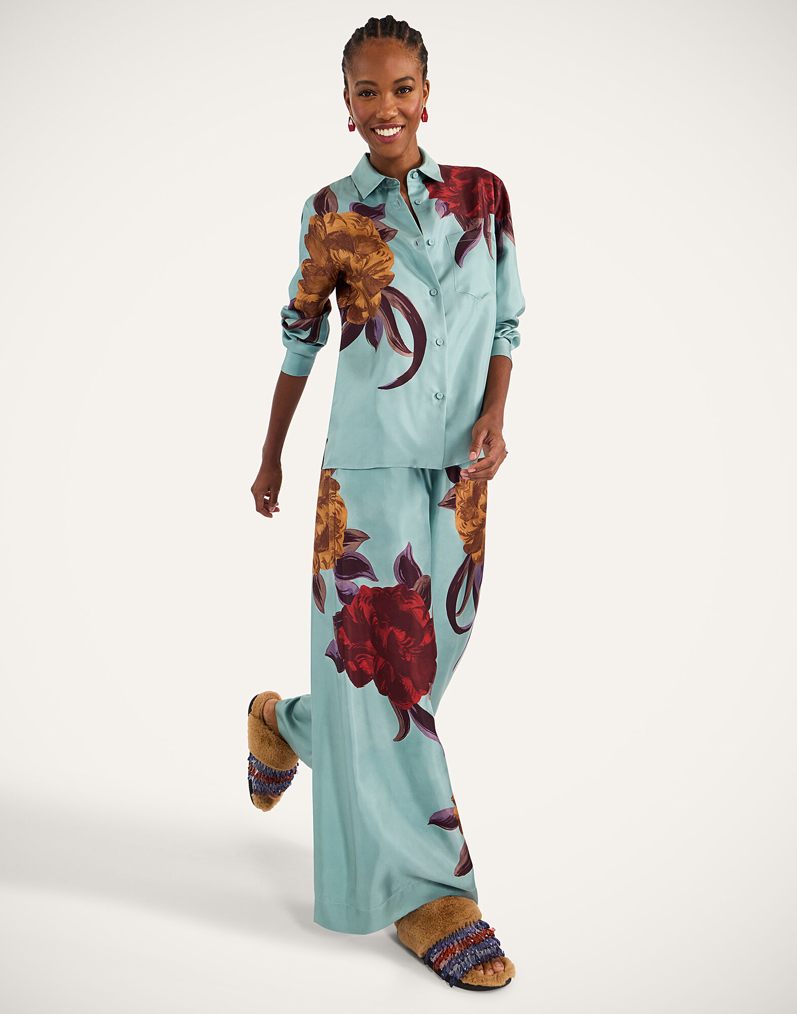 Palazzo Pants La DoubleJ: Peony Placée Light Blue TRO0026SIL006