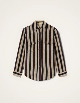 Better Than Your Boyfriend's Jacket La DoubleJ: Stripes Light Beige JAC0112VIS026
