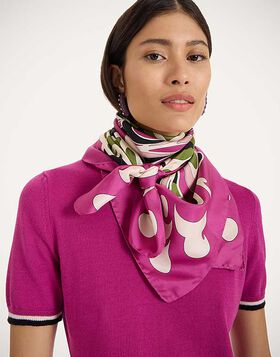 Foulard 90 La DoubleJ: Phoenix Placée Pink SCA0067SIL006