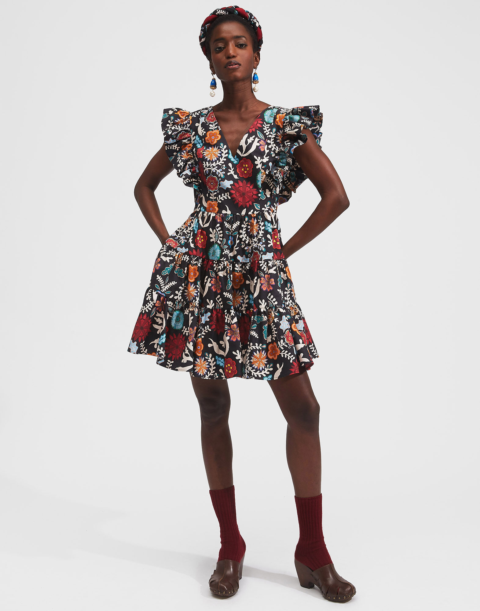 Honeybun Dress La DoubleJ: Fire Flower Honeybun Dress LaDoubleJ: Fire Flower DRE0240COT001