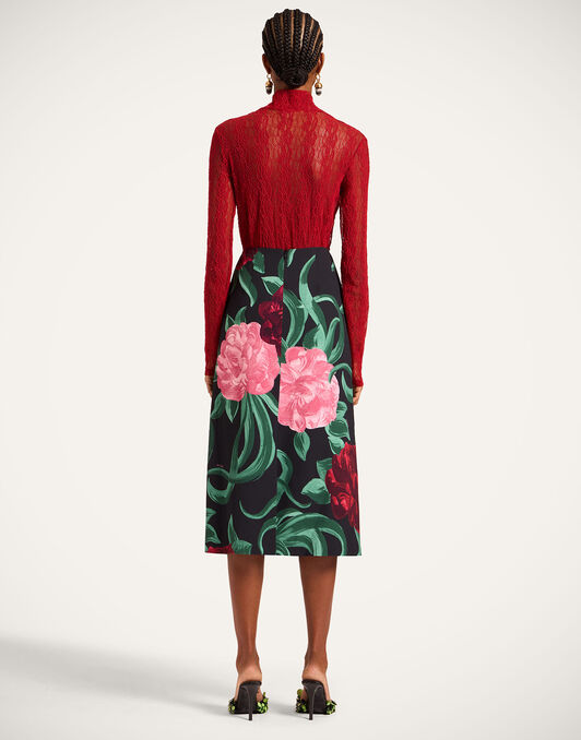 Pencil Skirt La DoubleJ: Peony Black Pencil Skirt La DoubleJ: Peony Black SKI0011SAB001