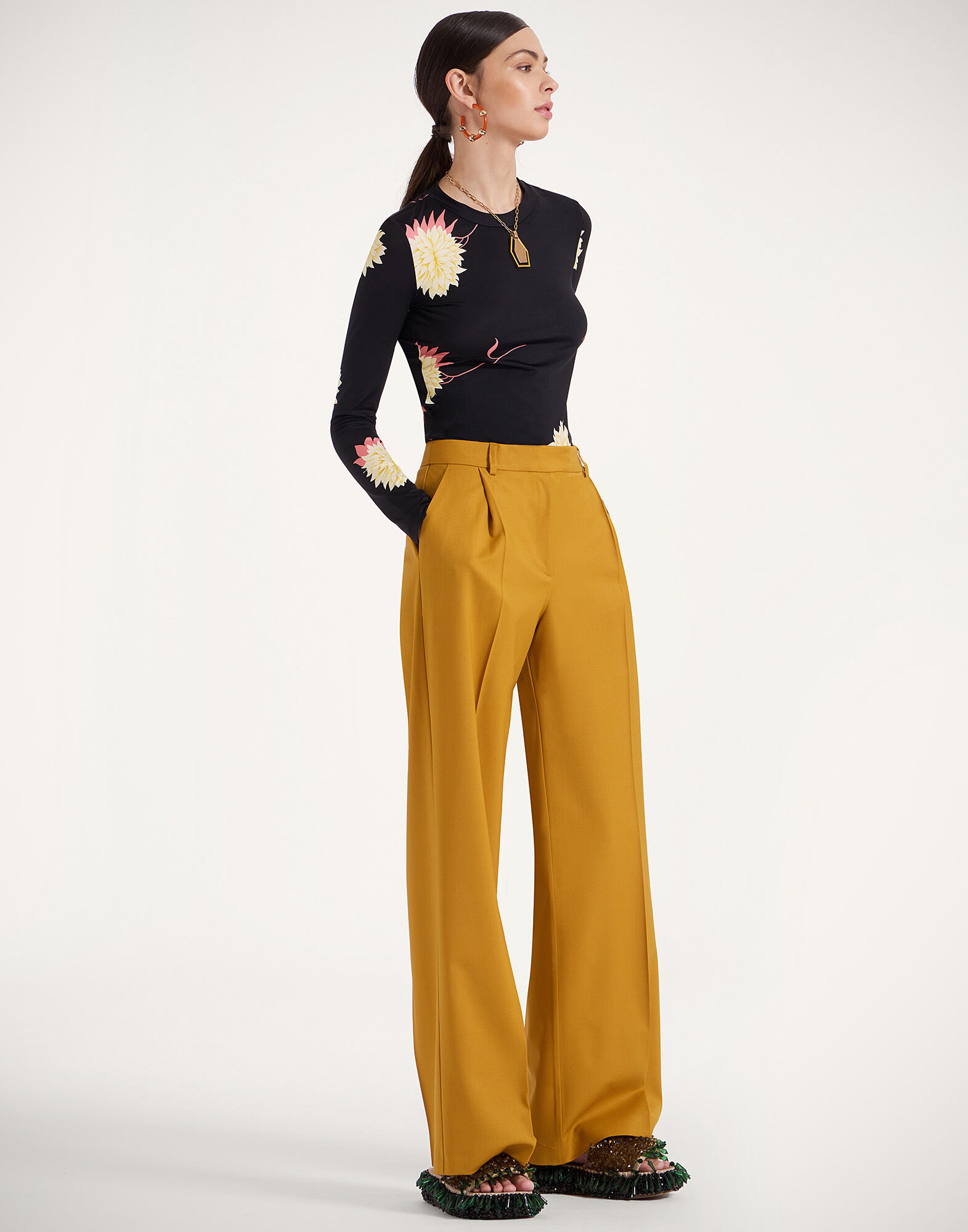 Loose Pants La DoubleJ: Solid Dark Yellow Loose Pants La DoubleJ: Solid Dark Yellow TRO0135WOL023
