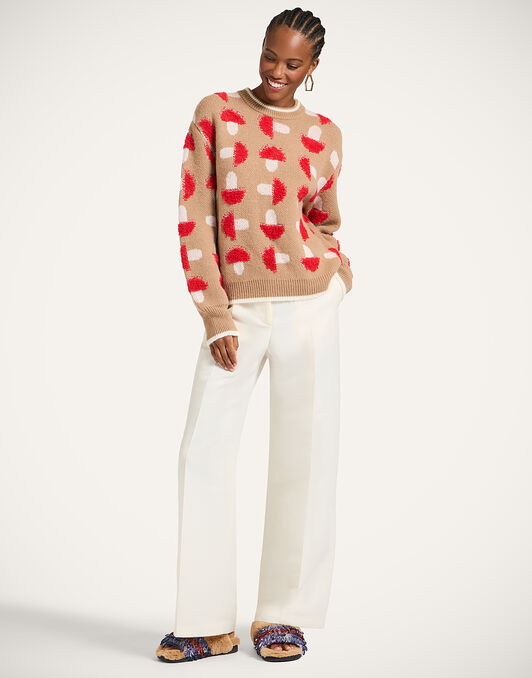 Fun-Guy Sweater La DoubleJ: Camel & Red PUL0343KNI193