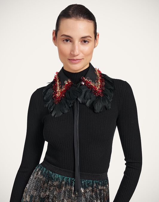 La Scala Collar La DoubleJ: Solid Black SCA0125COT101
