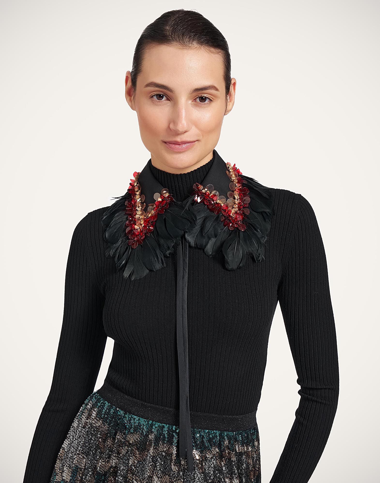 La Scala Collar La DoubleJ: Solid Black SCA0125COT101