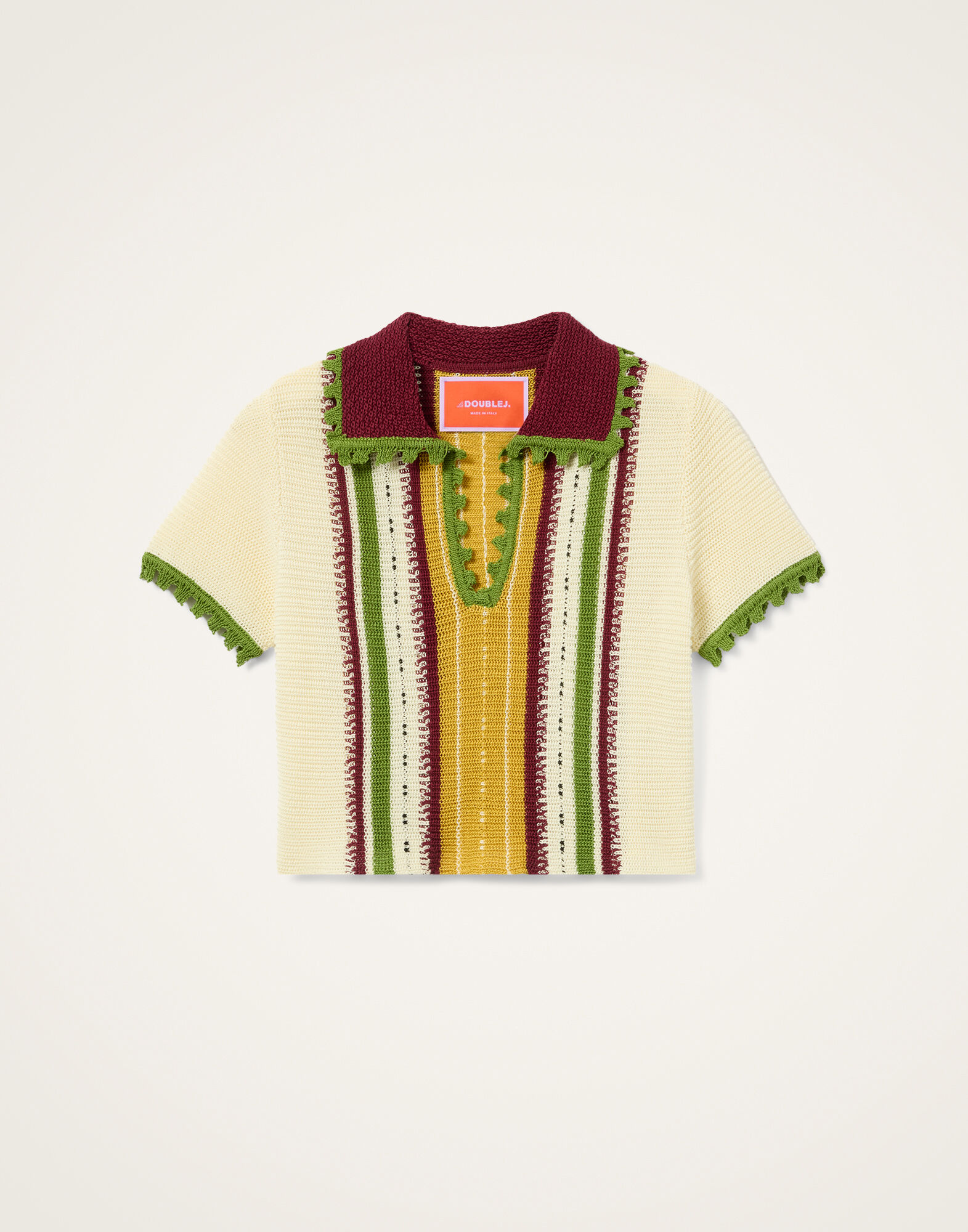 Bowling Polo La DoubleJ: Multicolor Ivory & Yellow Bowling Polo La DoubleJ: Multicolor Ivory & Yellow PUL0381KNI214