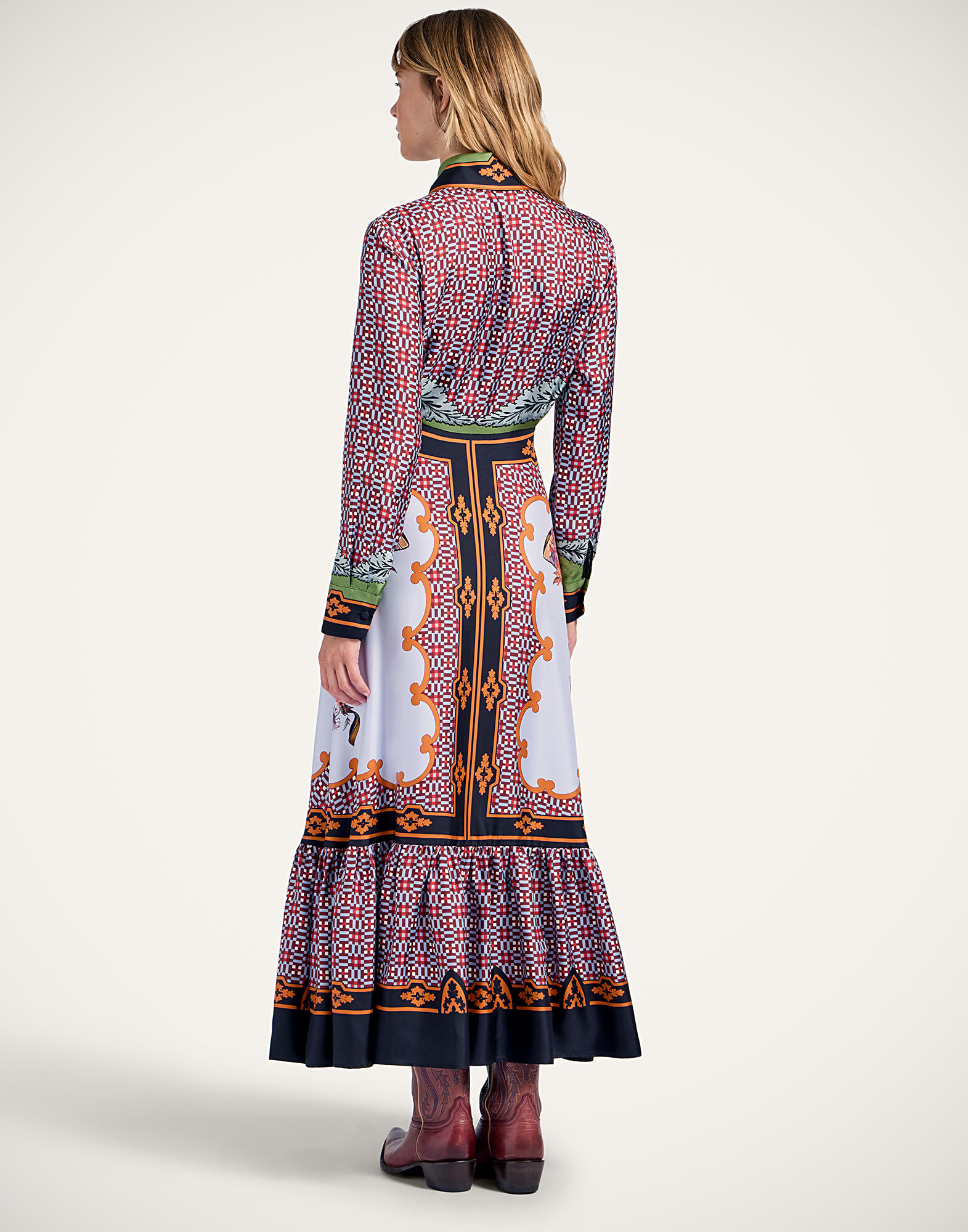 Long Sleeves San Pietro Dress La DoubleJ: Mariposa Placée Celeste Long Sleeves San Pietro Dress La DoubleJ: Mariposa Placée Celeste DRE0969SIL006
