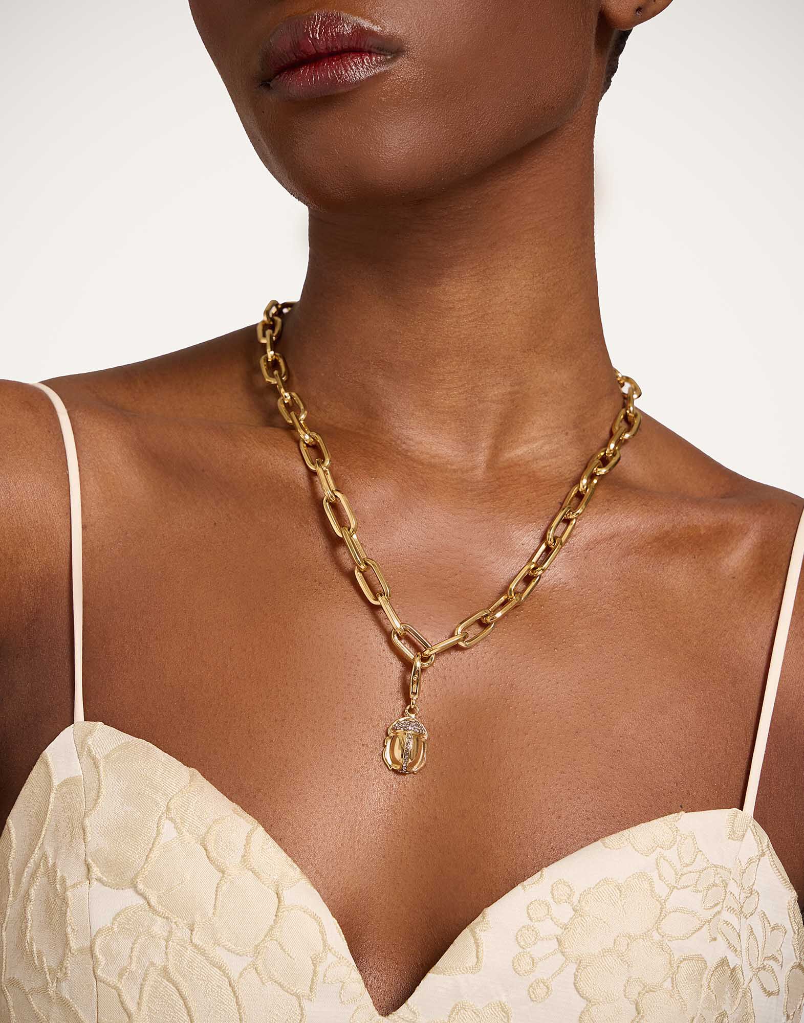 Khepri Charm La DoubleJ: 24K Gold Plate & Rhinestone Khepri Charm La DoubleJ: 24K Gold Plate & Rhinestone CHM0024BRA009