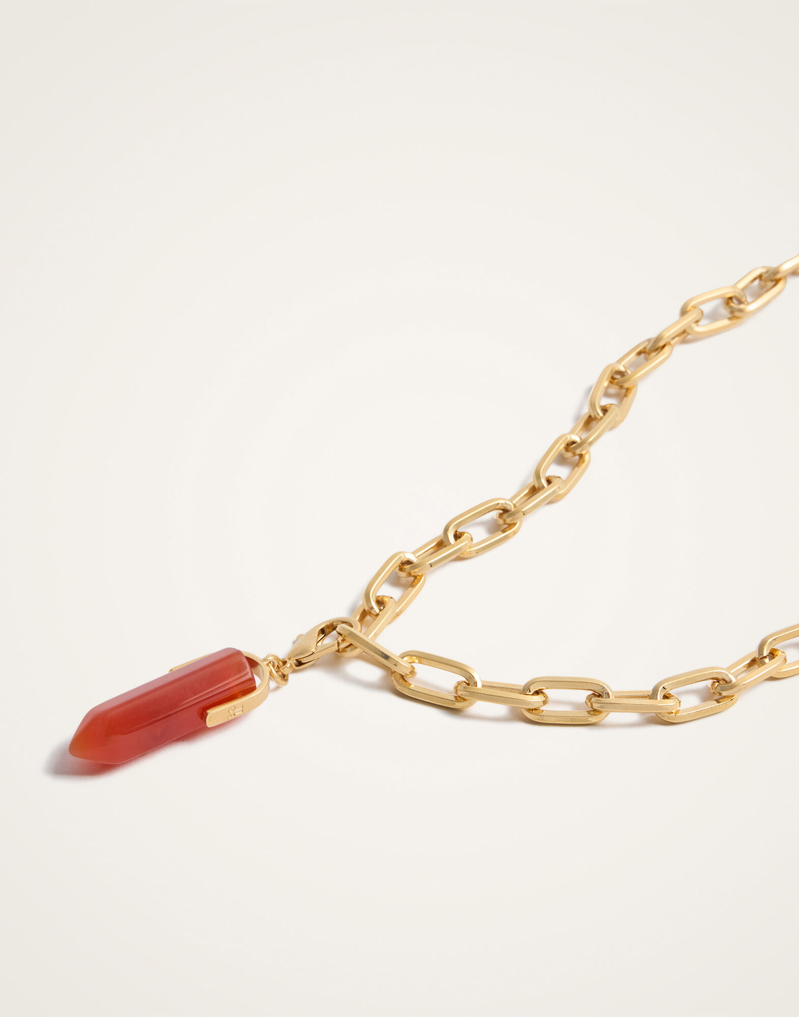 Pillar Charm La DoubleJ: 24K Gold Plate & Red Agate Pillar Charm La DoubleJ: 24K Gold Plate & Red Agate CHM0017BRA003