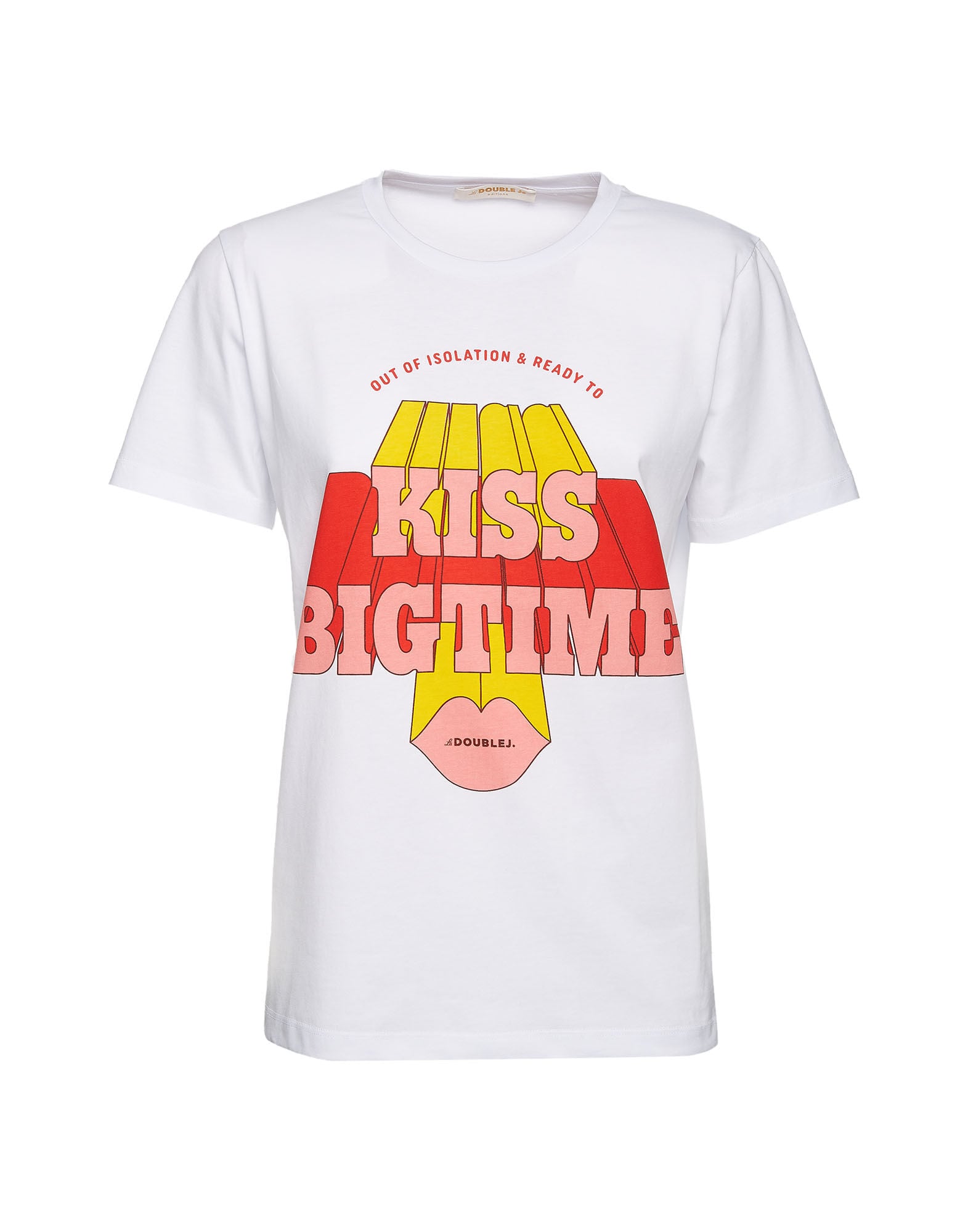 Slogan T-shirt La DoubleJ: Kiss Big Time Slogan T-shirt LaDoubleJ: Kiss Big Time SHI0031JER010