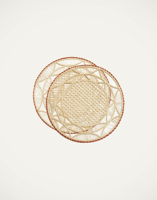 Raffia Placemats Set Of 2 La DoubleJ: Sol Brick PMT0007RAF010