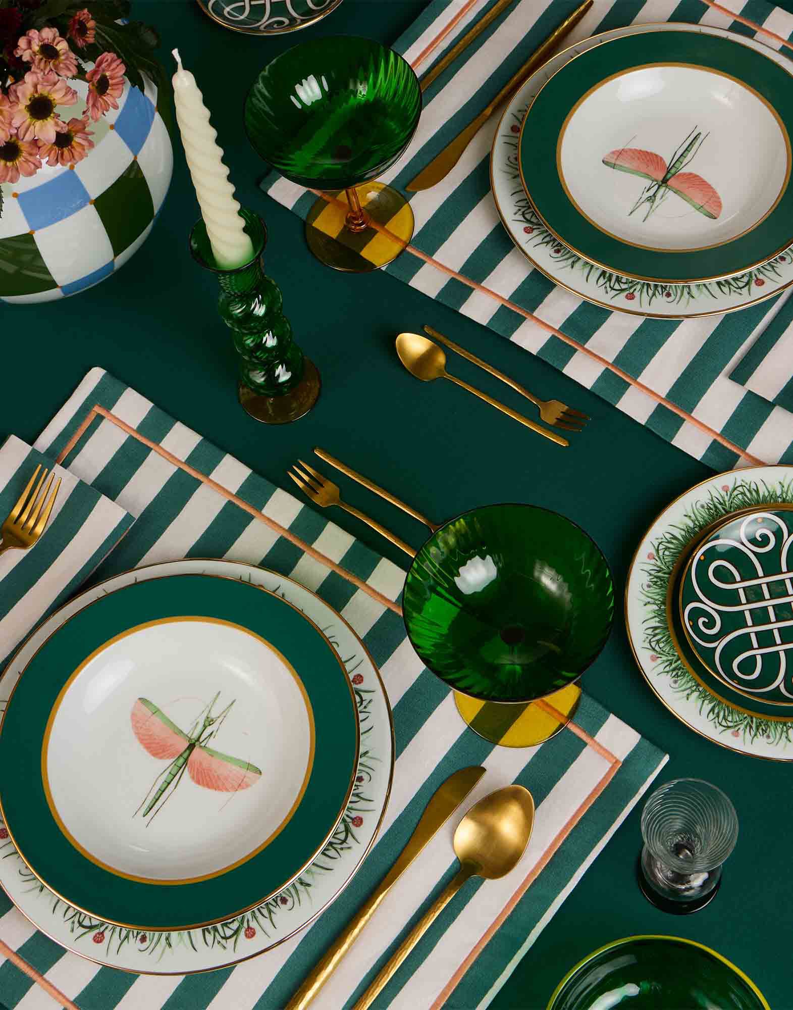 Placemat Set Of 2 La DoubleJ: Riviera Green Placemat Set Of 2 La DoubleJ: Riviera Green PMT0006LIN001