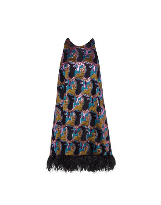 La Fenice Mini Dress La DoubleJ: Spritz Blue Petrol DRE0623JCQ040