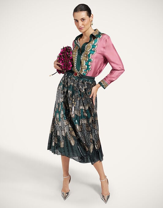 Accordion Skirt La DoubleJ: Frills Placée Dark Green Accordion Skirt La DoubleJ: Frills Placée Dark Green SKI0183PAI023