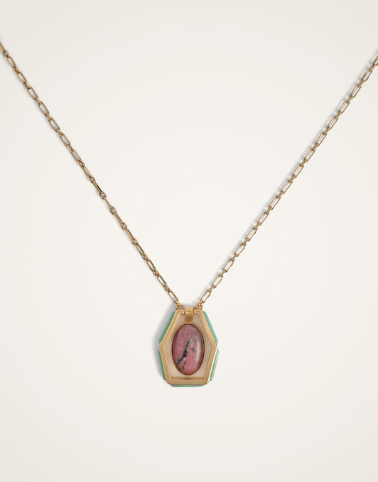 Power Portal Necklace La DoubleJ: 24K Gold Plate & Rhodonite Power Portal Necklace La DoubleJ: 24K Gold Plate & Rhodonite NEC0055MET001