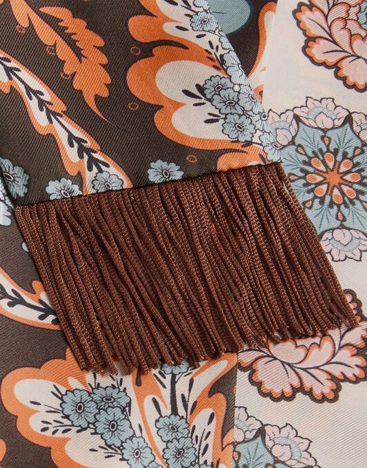 Skinny Scarf La DoubleJ: Chamberlain Placée Chocolate SCA0075SIL006