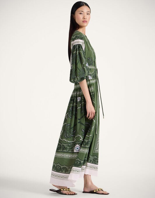Viviana Dress La DoubleJ: Mirage Placée Green Viviana Dress La DoubleJ: Mirage Placée Green DRE0716COT056