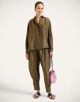Harem Pants La DoubleJ: Solid Moss Green TRO0216SIL031