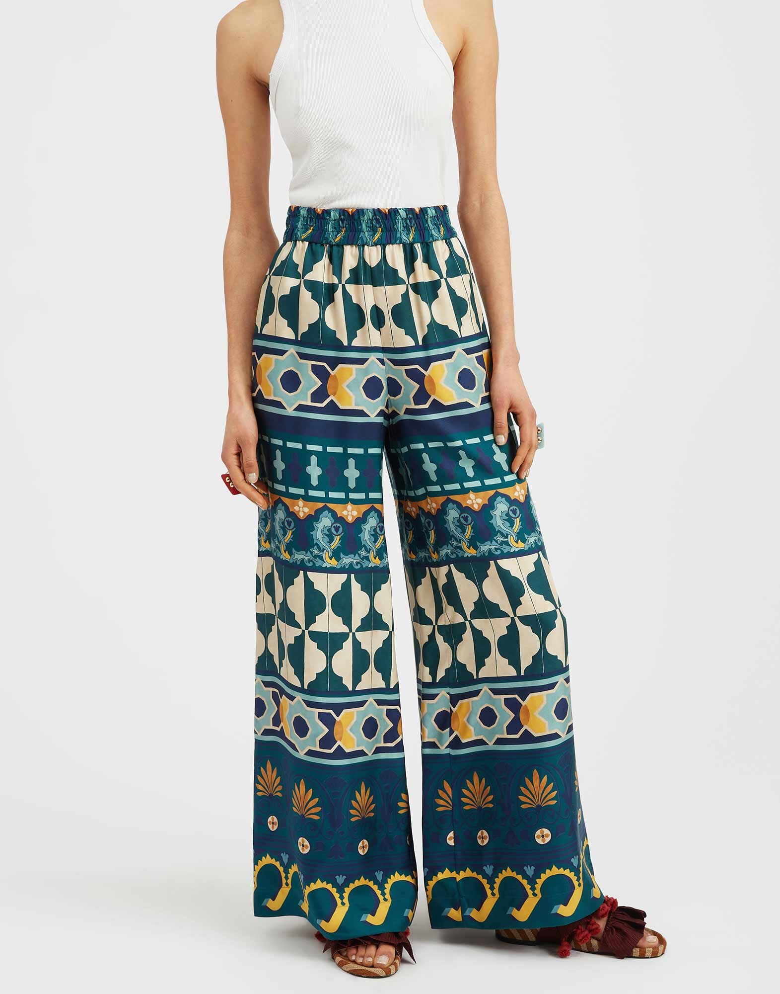 Palazzo Pants La DoubleJ: Casareale Placèe Emerald TRO0026SIL006