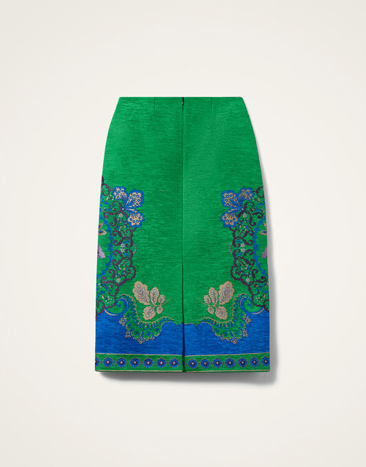 Pencil Skirt La DoubleJ: Cornucopia Placée Green Pencil Skirt La DoubleJ: Cornucopia Placée Green SKI0011JCQ130