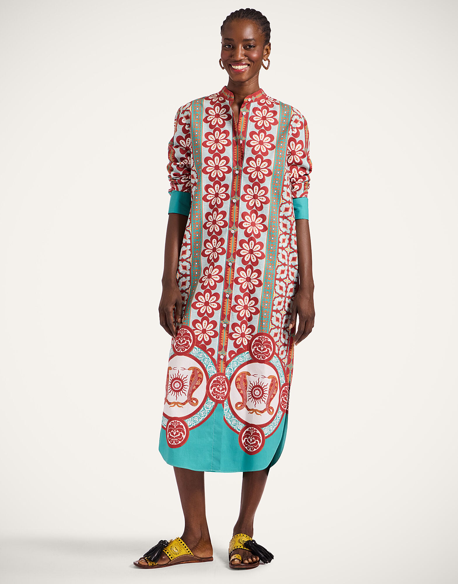Sundowner Tunic La DoubleJ: Pagoda Placée Rust DRE0924COT015
