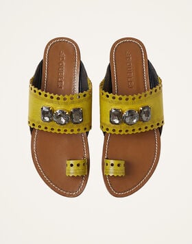 Sandy Slides La DoubleJ: Solid Lime SHO0116LEA014