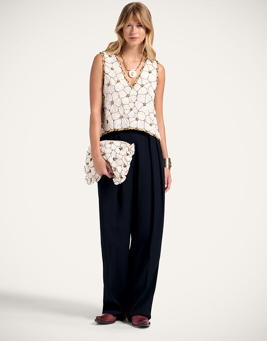 V-Neck Scala Top La DoubleJ: Solid White TOP0170EMB129