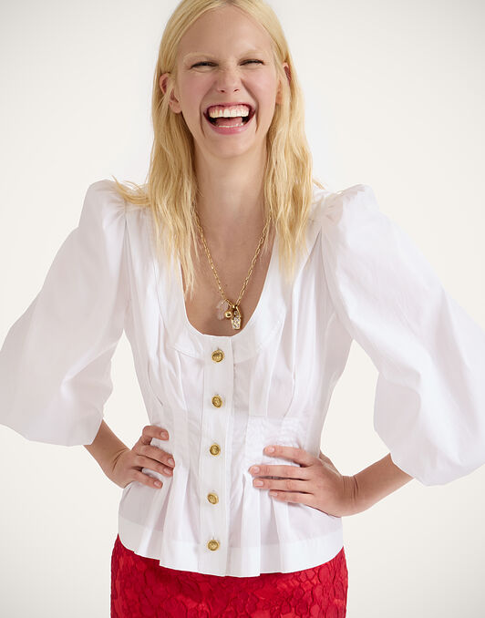 Primrose Shirt La DoubleJ: Solid White Primrose Shirt La DoubleJ: Solid White SHI0122COT064