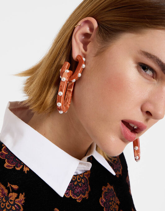 Nefertiti Double Earrings La DoubleJ: Solid Pink Nefertiti Double Earrings La DoubleJ: Solid Pink EAR0041POL007