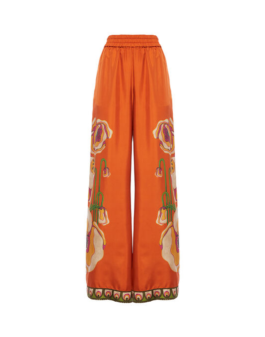 Palazzo Pants La DoubleJ: Poppies Orange Placée TRO0026SIL006