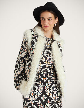 Sleeveless Folk Jacket La DoubleJ: Ghirlanda Black JAC0046JER034