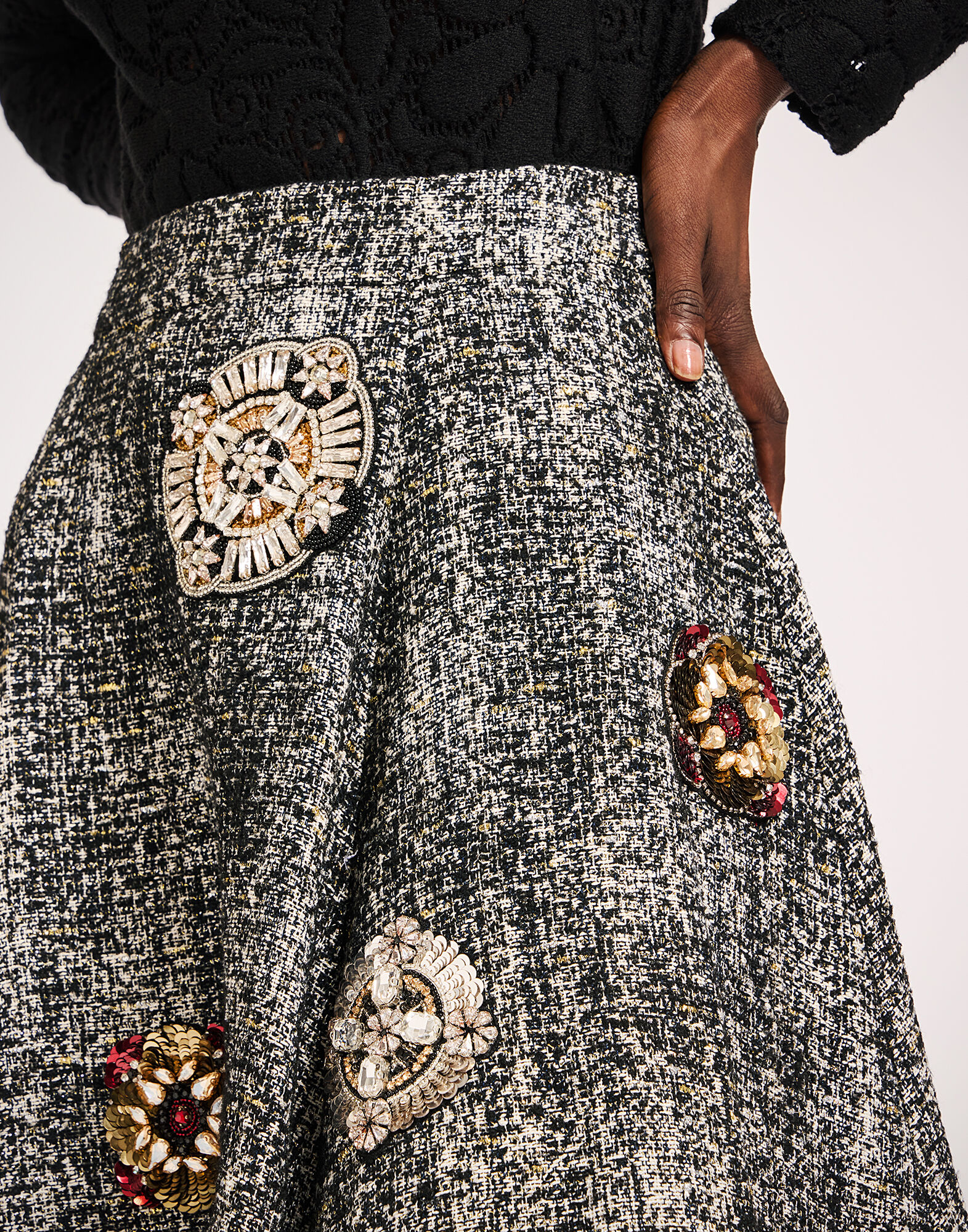 Dolce Vita Skirt La DoubleJ: Solid Black & White Dolce Vita Skirt La DoubleJ: Solid Black & White SKI0175EMB116