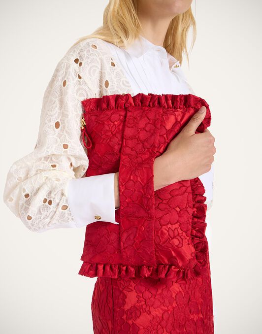 Hand Pochette La DoubleJ: Peony Red BAG0059JCQ111