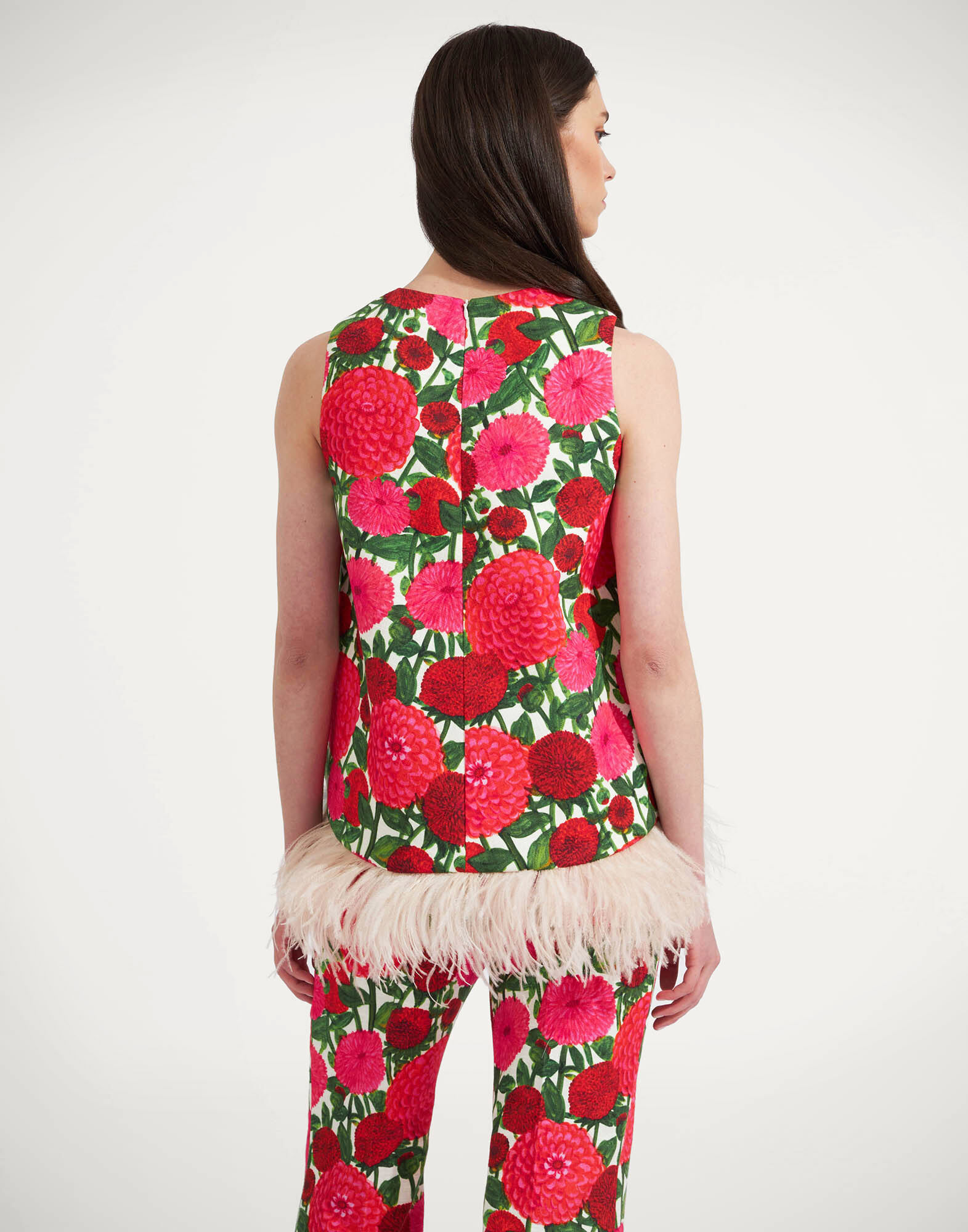 La Scala Top (With Feathers) La DoubleJ: Pink Dahlias La Scala Top (With Feathers) La DoubleJ: Pink Dahlias TOP0013COT005