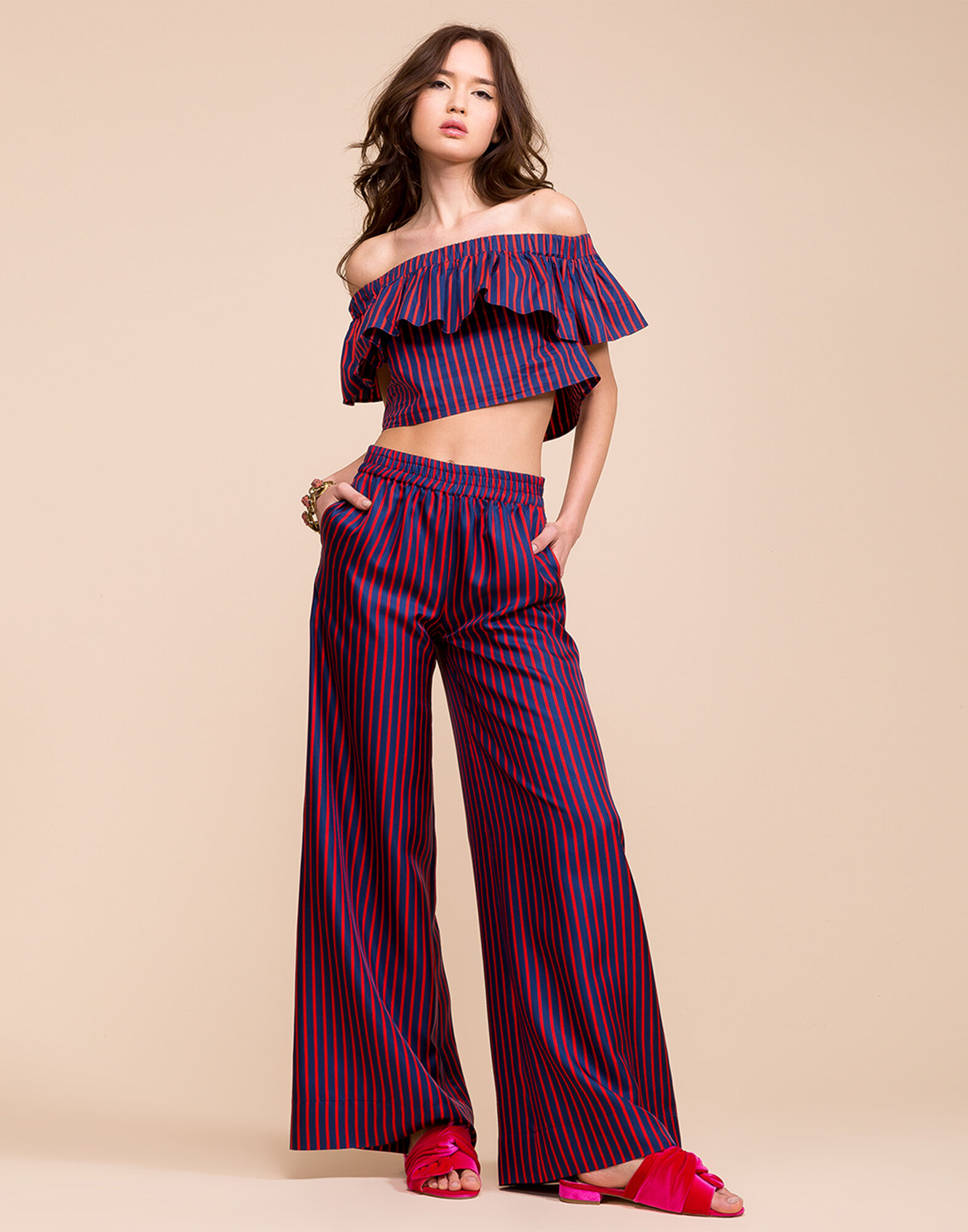Palazzo Pants La DoubleJ: Riviera Palazzo Pants LaDoubleJ: Riviera TRO0003SIL001