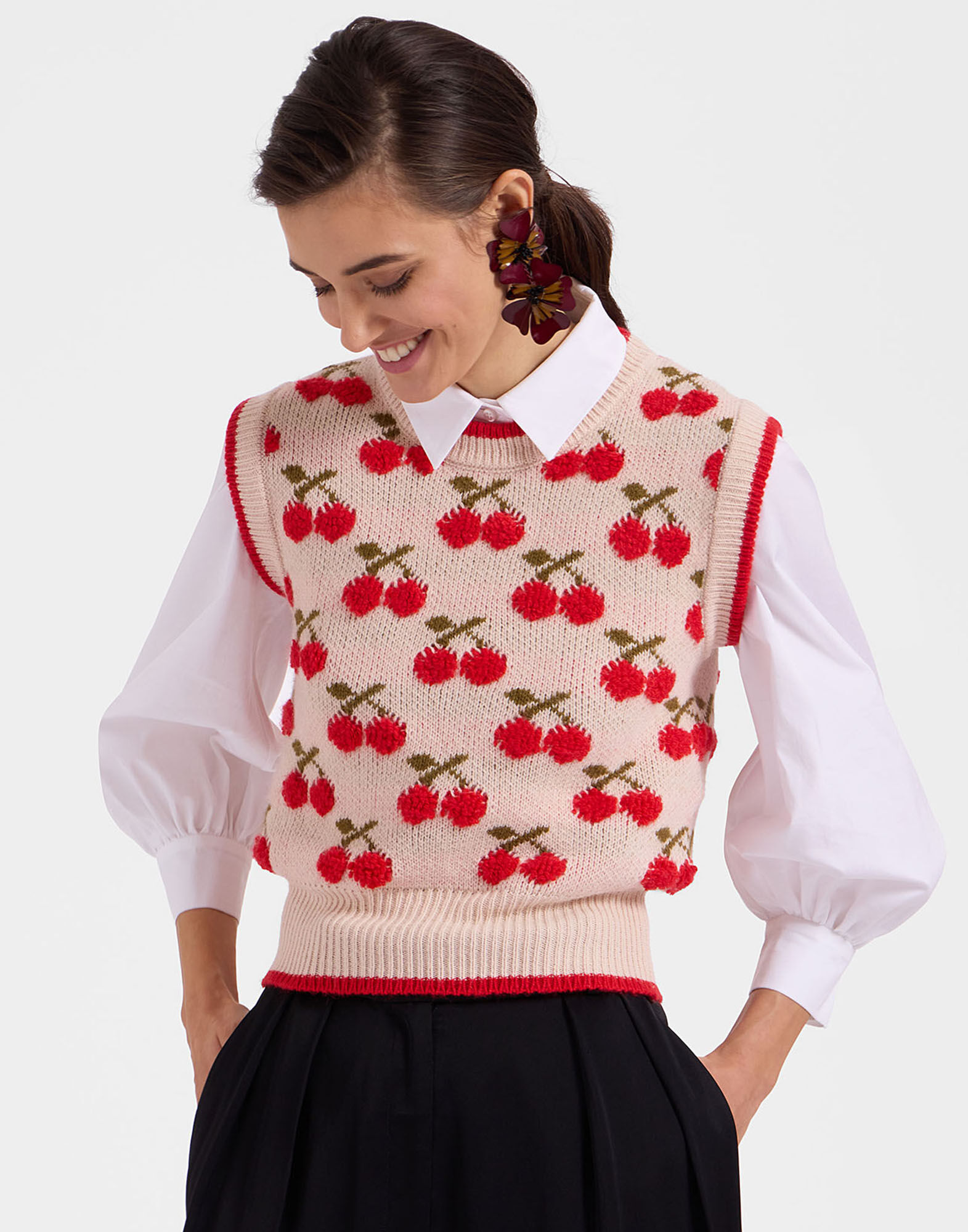Cherry Vest La DoubleJ: Off White PUL0134KNI092
