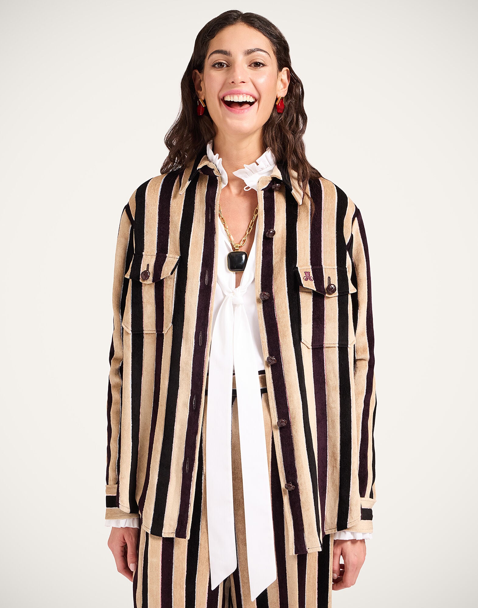 Better Than Your Boyfriend's Jacket La DoubleJ: Stripes Light Beige Better Than Your Boyfriend's Jacket La DoubleJ: Stripes Light Beige JAC0112VIS026