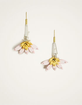 Cornucopia Pendant Earrings La DoubleJ: Pink Metallic Beads EAR0065POL016