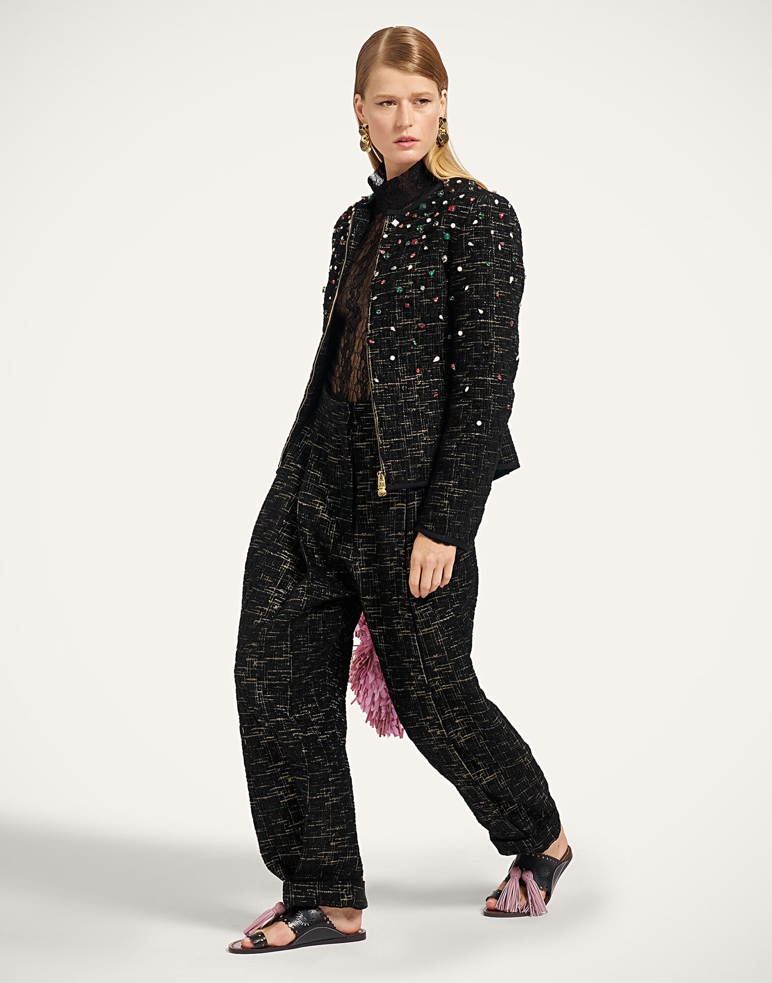 9 To 5 Jacket La DoubleJ: Bicolor Black JAC0200WOL040