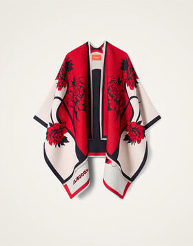 Soul Poncho La DoubleJ: Queen Peony Placée Red SCA0059WOL025